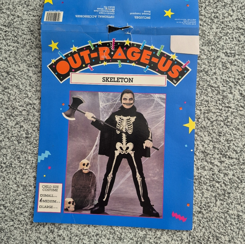 Halloween Costume Skeleton Child Size Medium 8-10